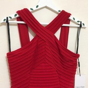 Midi Red Dress- by Calvin Klein